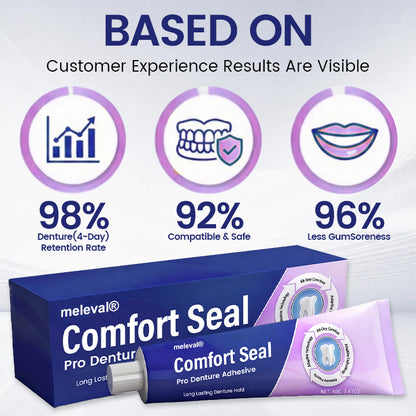 🔥 LIMITED SPECIAL OFFER 🔥 meleval® Comfort Seal Pro Denture Adhesive🦷💜FDA Certified (Clinically Proven 96-   Hour Lock Hold for   Secure, Comfortable &   Zinc-Free Denture Fit)