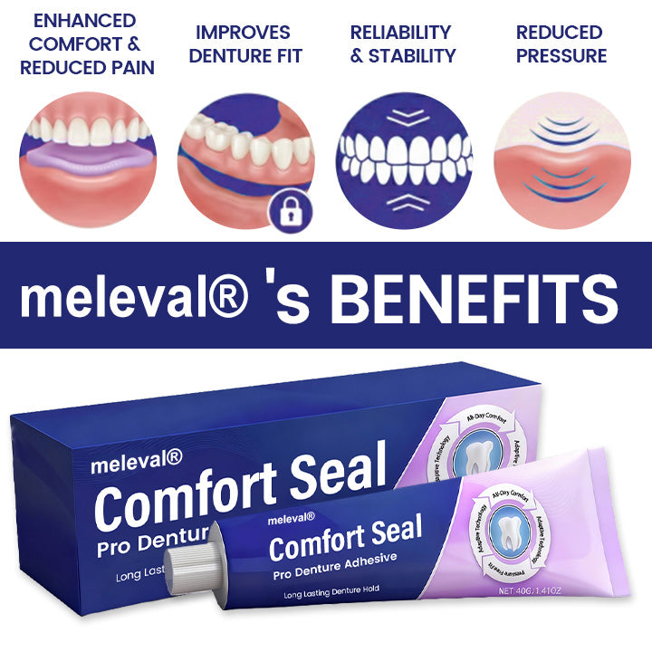 🔥 LIMITED SPECIAL OFFER 🔥 meleval® Comfort Seal Pro Denture Adhesive🦷💜FDA Certified (Clinically Proven 96-   Hour Lock Hold for   Secure, Comfortable &   Zinc-Free Denture Fit)