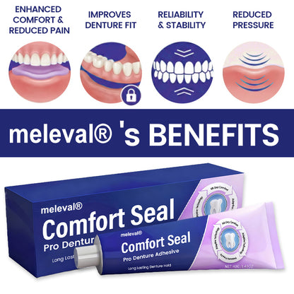 🔥 LIMITED SPECIAL OFFER 🔥 meleval® Comfort Seal Pro Denture Adhesive🦷💜FDA Certified (Clinically Proven 96-   Hour Lock Hold for   Secure, Comfortable &   Zinc-Free Denture Fit)