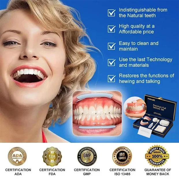 🌎Ends Today: 70% OFF! ⏰LUMIVO™ Medical Full Denture with Strong Suctiond🦷Obtain American Dental Association (ADA) Certification