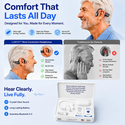 🌎Ends Today: 70% OFF!⏰👂Revitalize your ears again💖 💥 LIMITED TIME OFFER!🔥Bone Conduction Smart Hearing Aid Bluetooth Earphones
