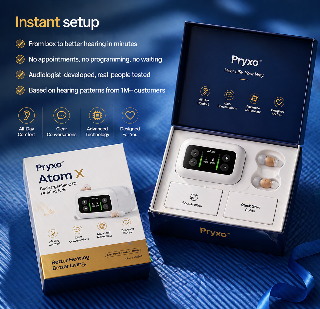 🔥 Only 2 Hours Left! 👂 Pryxo™ Atom X Smart Hearing Aids — Clearer Sound, More Comfortable Living 💖🔊