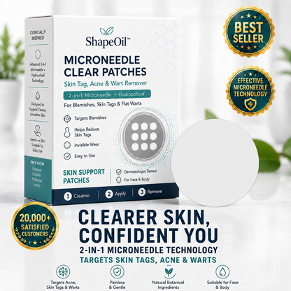 ✨LUMIVO™2-in-1 Microneedle & Hydrocolloid Patch🍀| Removes Raised Moles, Acne, Flat Warts & Skin Tags | Helps Improve Wrinkles, Scars & Blemishes | Invisible Patches for Face & Body