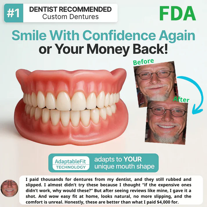 🎁🌎Ends Today: 70% OFF! ⏰meleval® Medical Full Denture with Strong Suctiond🦷Obtain American Dental Association (ADA) Certification
