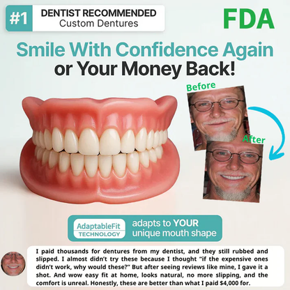 🎁🌎Ends Today: 70% OFF! ⏰meleval® Medical Full Denture with Strong Suctiond🦷Obtain American Dental Association (ADA) Certification