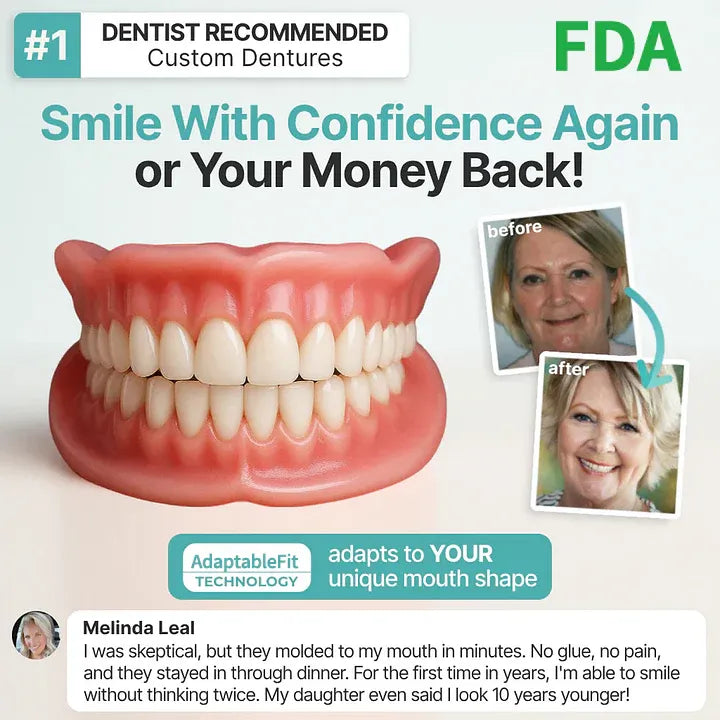 🎁🌎Ends Today: 70% OFF! ⏰meleval® Medical Full Denture with Strong Suctiond🦷Obtain American Dental Association (ADA) Certification